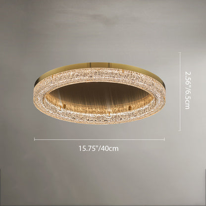 Modern Simplicity Stainless Steel Resin Round Ripple LED Flush Mount Ceiling Light for Bedroom
