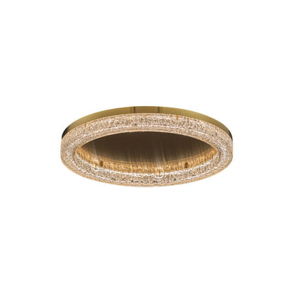 Modern Simplicity Stainless Steel Resin Round Ripple LED Flush Mount Ceiling Light for Bedroom