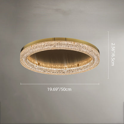 Modern Simplicity Stainless Steel Resin Round Ripple LED Flush Mount Ceiling Light for Bedroom