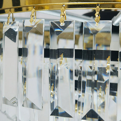 Modern Luxury Iron Crystal Horn Cylinder 3/6/8/10/12 Light Semi-Flush Mount Ceiling Light For Living Room