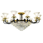 Modern Luxury Iron Crystal Horn Cylinder 3/6/8/10/12 Light Semi-Flush Mount Ceiling Light For Living Room