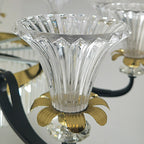 Modern Luxury Iron Crystal Horn Cylinder 3/6/8/10/12 Light Semi-Flush Mount Ceiling Light For Living Room