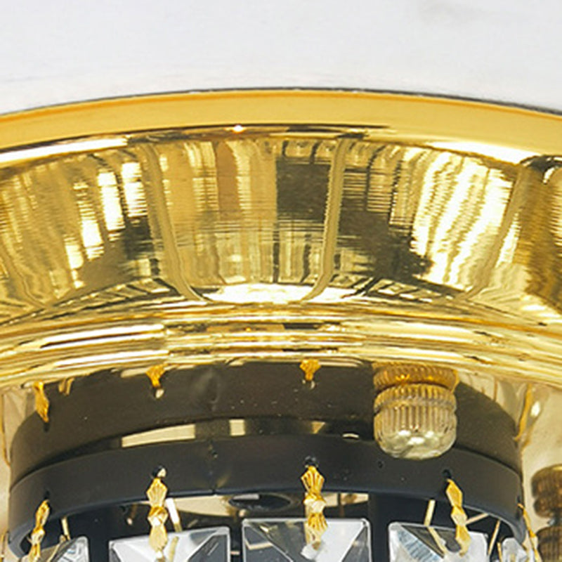 Modern Luxury Iron Crystal Horn Cylinder 3/6/8/10/12 Light Semi-Flush Mount Ceiling Light For Living Room