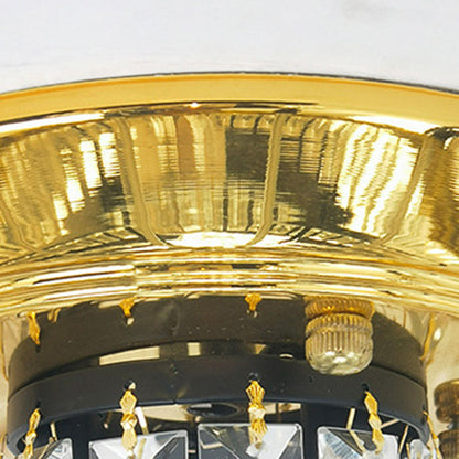 Modern Luxury Iron Crystal Horn Cylinder 3/6/8/10/12 Light Semi-Flush Mount Ceiling Light For Living Room
