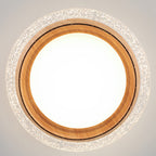 Modern Simplicity ABS PC Acrylic Round Lace LED Flush Mount Ceiling Bladeless Fan Light For Bedroom
