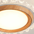 Modern Simplicity ABS PC Acrylic Round Lace LED Flush Mount Ceiling Bladeless Fan Light For Bedroom