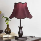 Contemporary Retro Wood Fabric Drum 1-Light Table Lamp For Bedside Lumendat