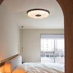 Contemporary Retro Hardware Acrylic Round Flower LED Flush Mount Ceiling Light For Bedroom