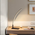 Modern Minimalist USB Curved Iron Aluminum LED Desk Lamp For Study Lumendat
