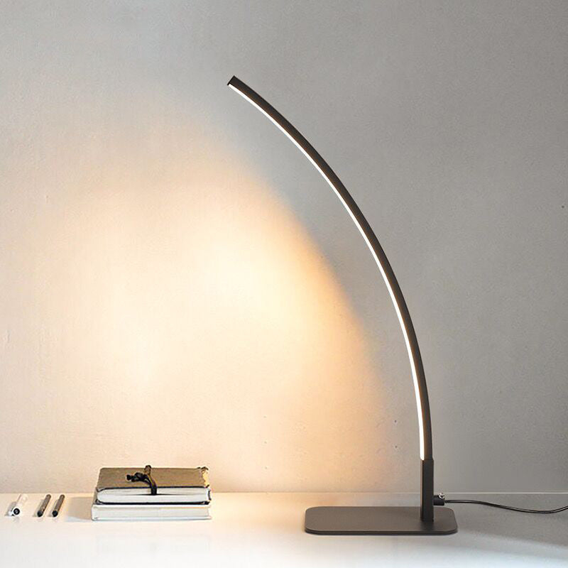 Modern Minimalist USB Curved Iron Aluminum LED Desk Lamp For Study Lumendat