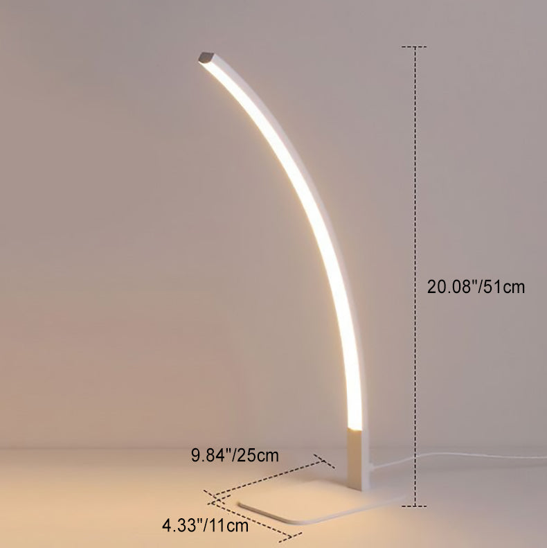 Modern Minimalist USB Curved Iron Aluminum LED Desk Lamp For Study Lumendat