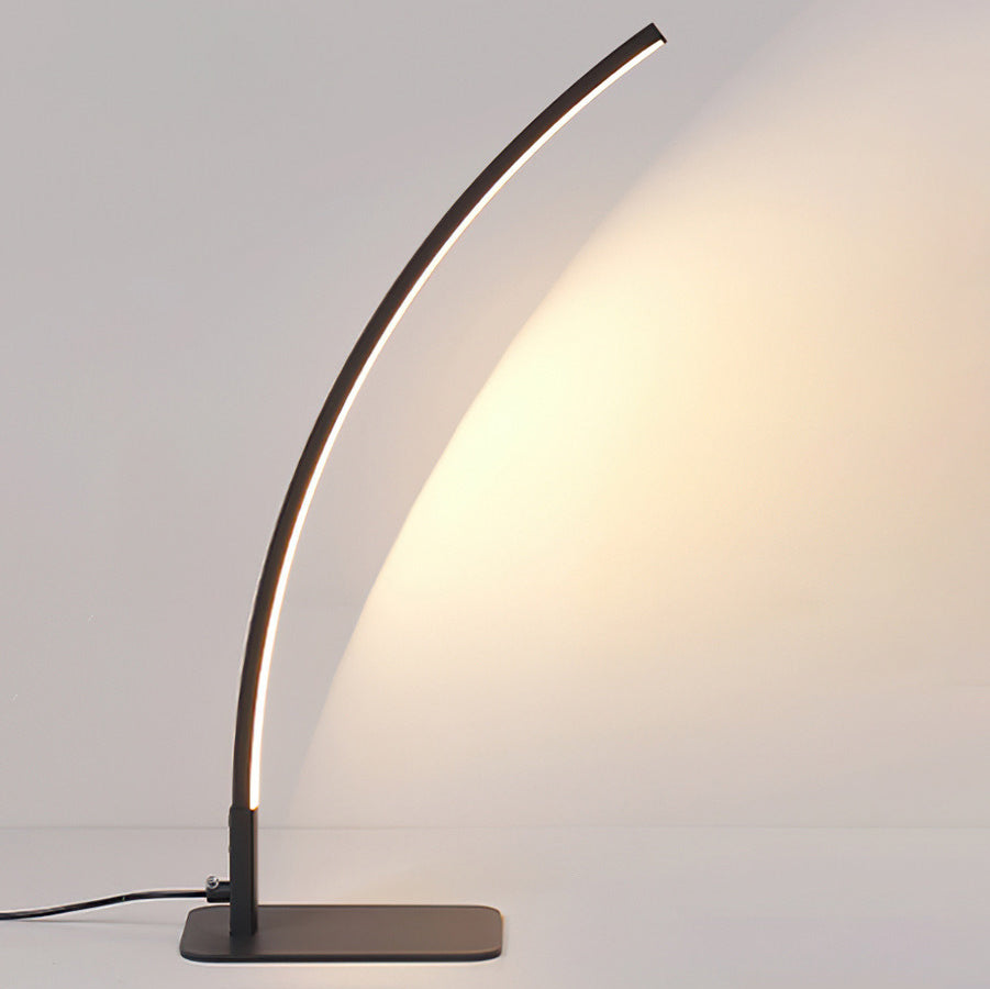 Modern Minimalist USB Curved Iron Aluminum LED Desk Lamp For Study Lumendat