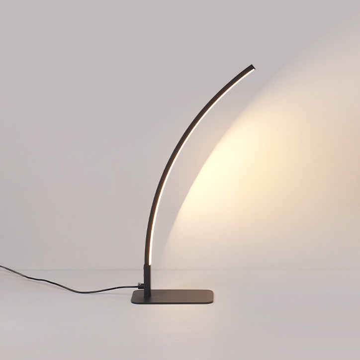 Modern Minimalist USB Curved Iron Aluminum LED Desk Lamp For Study Lumendat