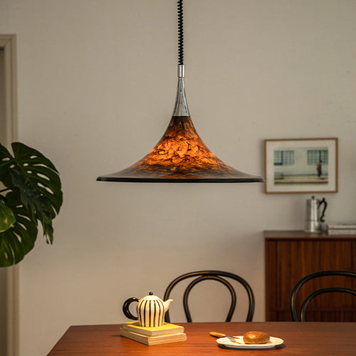 Contemporary Creative Iron Acrylic Horn Volcanic Liftable 1-Light Pendant Light For Dining Room