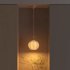 Traditional French Iron Fabric Ball Flower Pattern 1-Light Pendant Light For Bedside