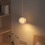 Traditional French Iron Fabric Ball Flower Pattern 1-Light Pendant Light For Bedside