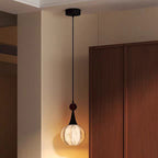 Traditional French Iron Fabric Ball Flower Pattern 1-Light Pendant Light For Bedside