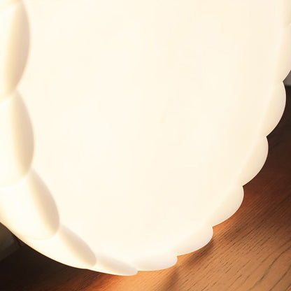 Contemporary Retro Rubber Wood Iron Acrylic Pellucid Round LED Semi-Flush Mount Ceiling Light For Bedroom