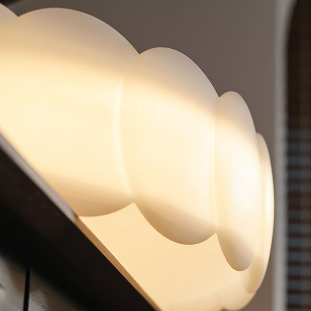 Contemporary Retro Rubber Wood Iron Acrylic Pellucid Round LED Semi-Flush Mount Ceiling Light For Bedroom