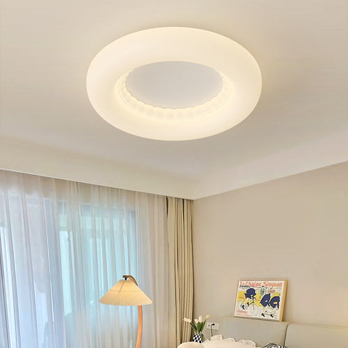 Modern Simplicity Hardware PE Round Doughnut LED Flush Mount Ceiling Light For Bedroom