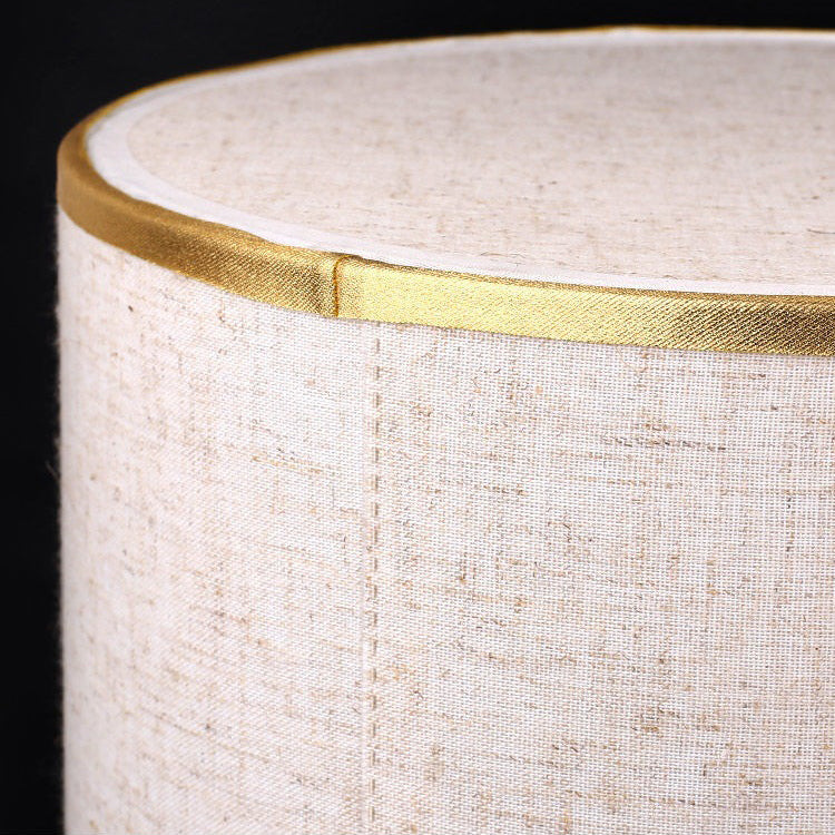 Contemporary Retro Fabric Metal Cylinder Touch Sensor Dimmable 1-Light Table Lamp For Bedside Lumendat