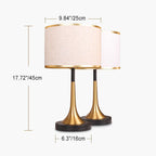 Contemporary Retro Fabric Metal Cylinder Touch Sensor Dimmable 1-Light Table Lamp For Bedside Lumendat