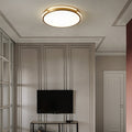 Modern Mid-century Brass Acrylic Round Line LED Flush Mount Ceiling Light For Bedroom