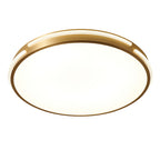 Modern Mid-century Brass Acrylic Round Line LED Flush Mount Ceiling Light For Bedroom