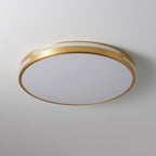Modern Mid-century Brass Acrylic Round Line LED Flush Mount Ceiling Light For Bedroom