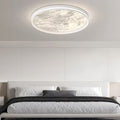 Contemporary Scandinavian Aluminum Acrylic Round Fume Misty LED Flush Mount Ceiling Light For Bedroom