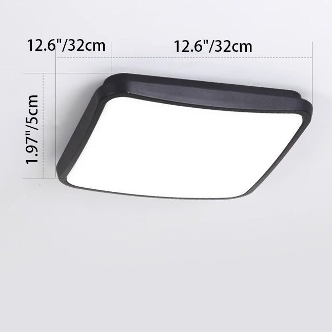 Modern Minimalist Waterproof Aluminum Alloy Pc Round Square LED Flush Mount Ceiling Light for Outdoor Patio