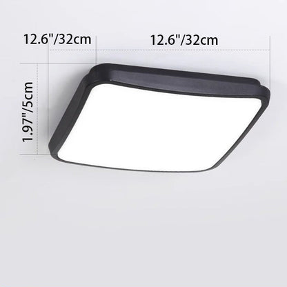 Modern Minimalist Waterproof Aluminum Alloy Pc Round Square LED Flush Mount Ceiling Light for Outdoor Patio