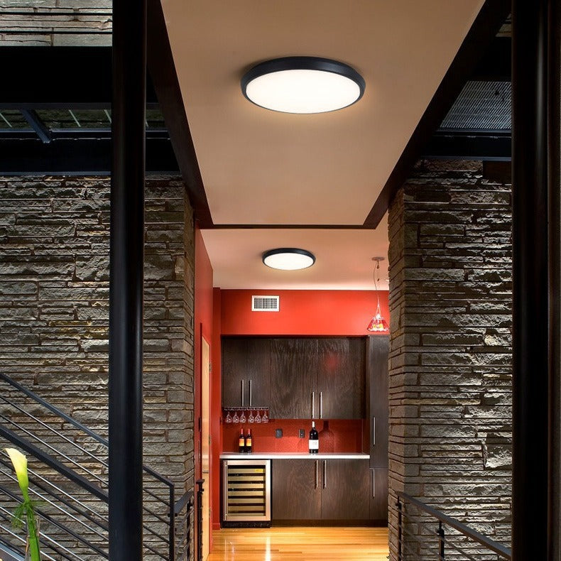 Modern Minimalist Waterproof Aluminum Alloy Pc Round Square LED Flush Mount Ceiling Light for Outdoor Patio