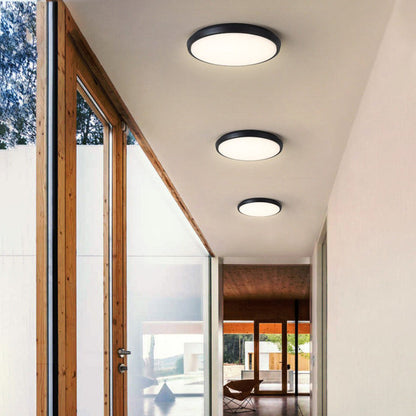 Modern Minimalist Waterproof Aluminum Alloy Pc Round Square LED Flush Mount Ceiling Light for Outdoor Patio