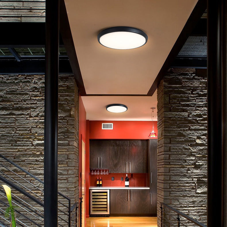 Modern Minimalist Waterproof Aluminum Alloy Pc Round Square LED Flush Mount Ceiling Light for Outdoor Patio