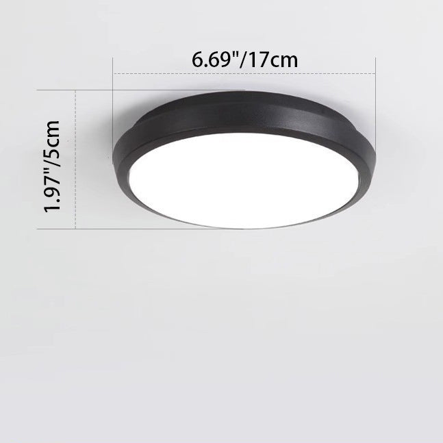 Modern Minimalist Waterproof Aluminum Alloy Pc Round Square LED Flush Mount Ceiling Light for Outdoor Patio