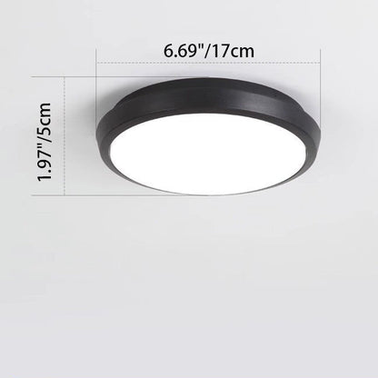 Modern Minimalist Waterproof Aluminum Alloy Pc Round Square LED Flush Mount Ceiling Light for Outdoor Patio
