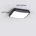 Modern Minimalist Waterproof Aluminum Alloy Pc Round Square LED Flush Mount Ceiling Light for Outdoor Patio