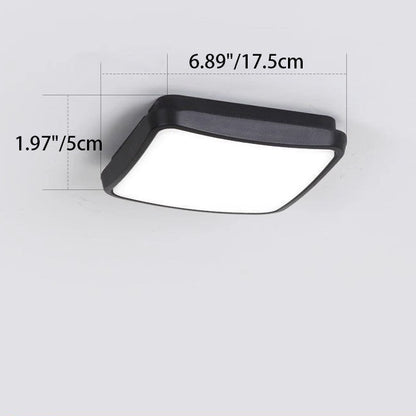 Modern Minimalist Waterproof Aluminum Alloy Pc Round Square LED Flush Mount Ceiling Light for Outdoor Patio