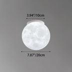 Contemporary Nordic Iron Resin Moon Ball 1-Light Semi-Flush Mount Ceiling Light For Hallway Lumendat