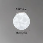 Contemporary Nordic Iron Resin Moon Ball 1-Light Semi-Flush Mount Ceiling Light For Hallway Lumendat