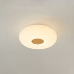 Contemporary Scandinavian Wood PE Round Striped LED Flush Mount Ceiling Light For Hallway