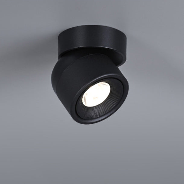 Contemporary Scandinavian Rotatable Aluminum Round Spotlight LED Semi-flush Mount Ceiling Light for Living Room