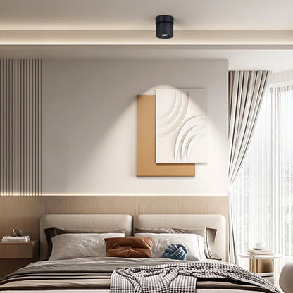 Modern Simplicity Rotatable Aluminum Round Downlight LED Semi-flush Mount Ceiling Light for Living Room