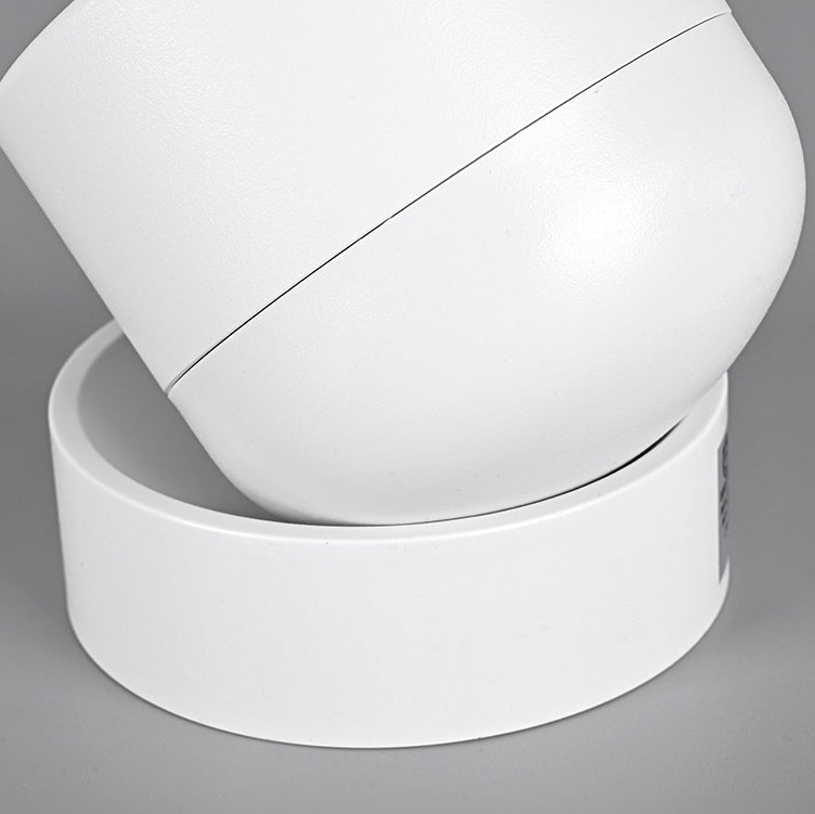 Contemporary Scandinavian Rotatable Aluminum Round Spotlight LED Semi-flush Mount Ceiling Light for Living Room