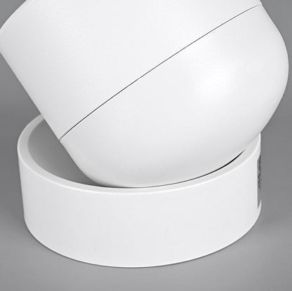 Contemporary Scandinavian Rotatable Aluminum Round Spotlight LED Semi-flush Mount Ceiling Light for Living Room