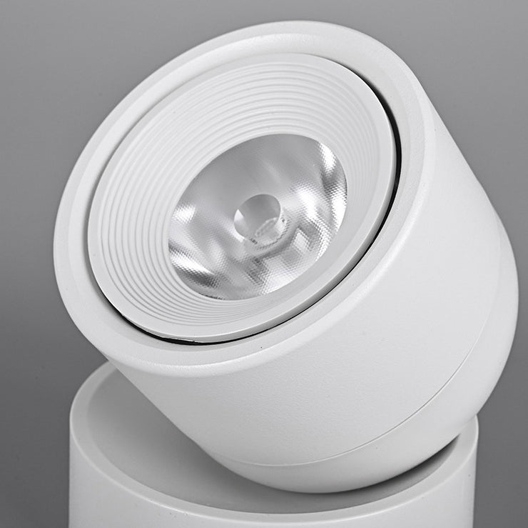 Contemporary Scandinavian Rotatable Aluminum Round Spotlight LED Semi-flush Mount Ceiling Light for Living Room