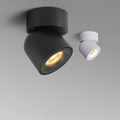 Modern Simplicity Rotatable Aluminum Round Downlight LED Semi-flush Mount Ceiling Light for Living Room