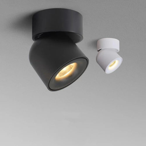 Modern Simplicity Rotatable Aluminum Round Downlight LED Semi-flush Mount Ceiling Light for Living Room