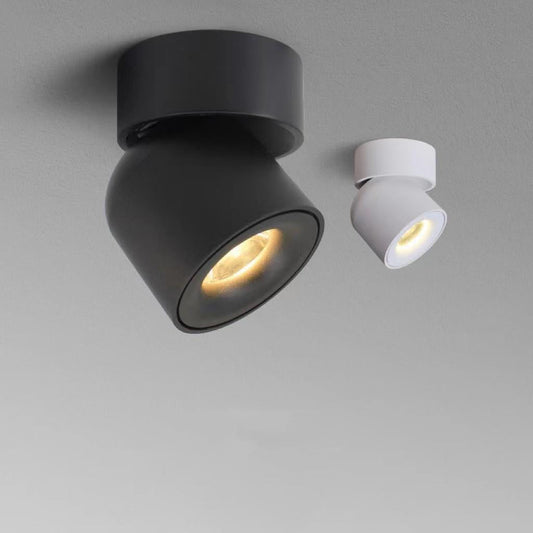 Modern Simplicity Rotatable Aluminum Round Downlight LED Semi-flush Mount Ceiling Light for Living Room